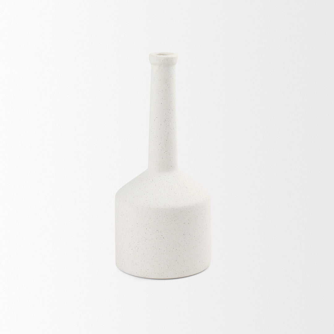 Burton 14.2H Medium White Ceramic Jug Vase Decor Mercana
