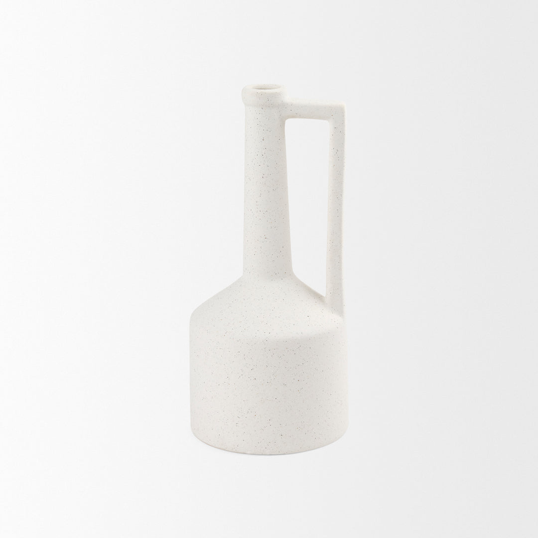Burton 14.2H Medium White Ceramic Jug Vase Decor Mercana