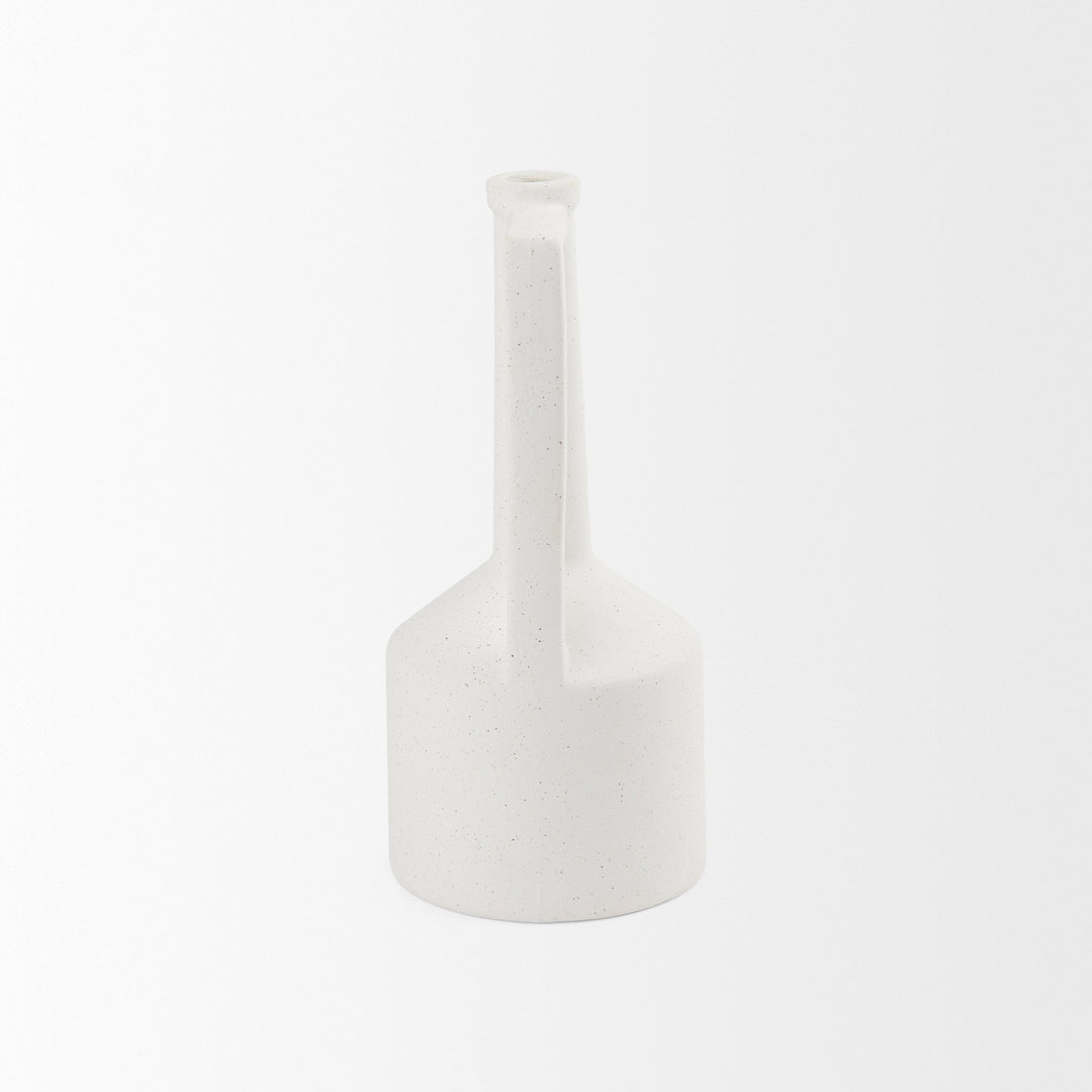 Burton 14.2H Medium White Ceramic Jug Vase Decor Mercana