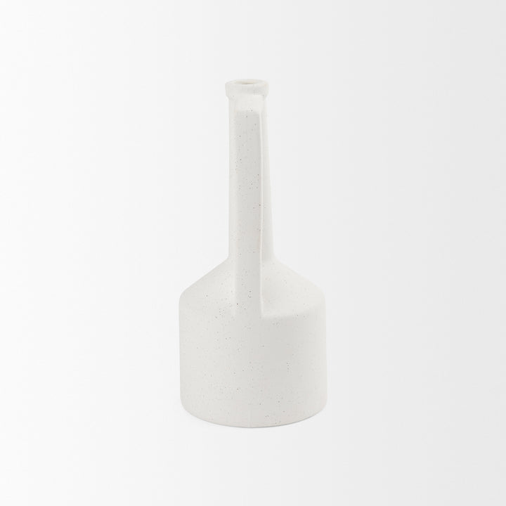 Burton 14.2H Medium White Ceramic Jug Vase Decor Mercana