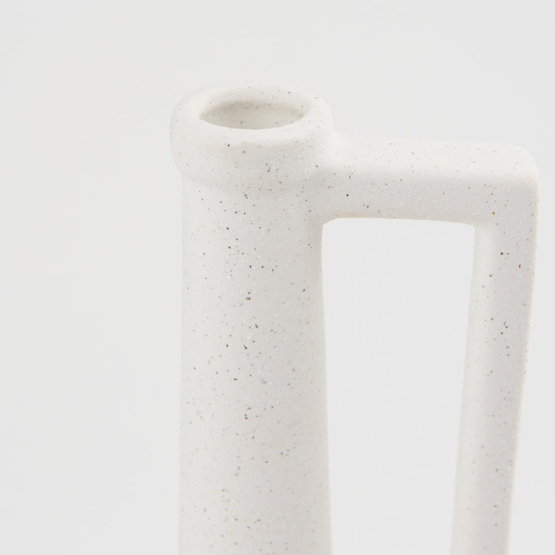 Burton 14.2H Medium White Ceramic Jug Vase Decor Mercana