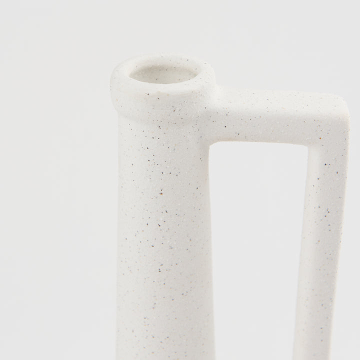 Burton 14.2H Medium White Ceramic Jug Vase Decor Mercana