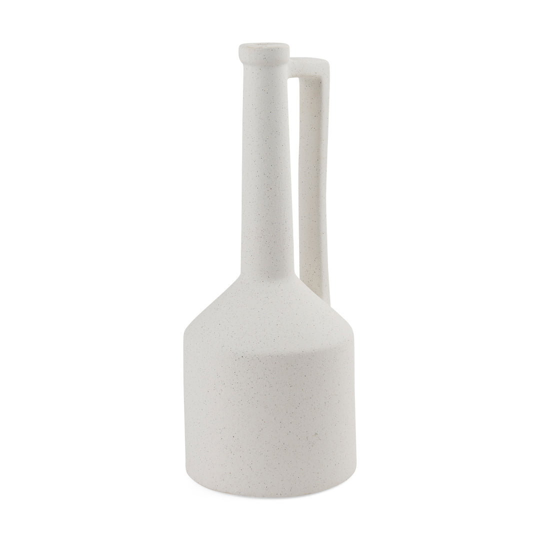 Burton 17.1H Large White Ceramic Jug Vase Decor Mercana