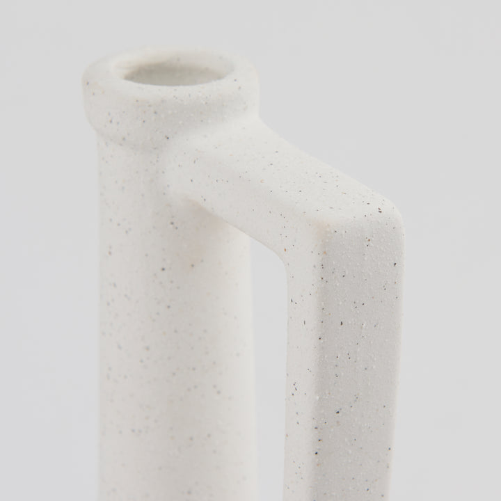 Burton 17.1H Large White Ceramic Jug Vase Decor Mercana