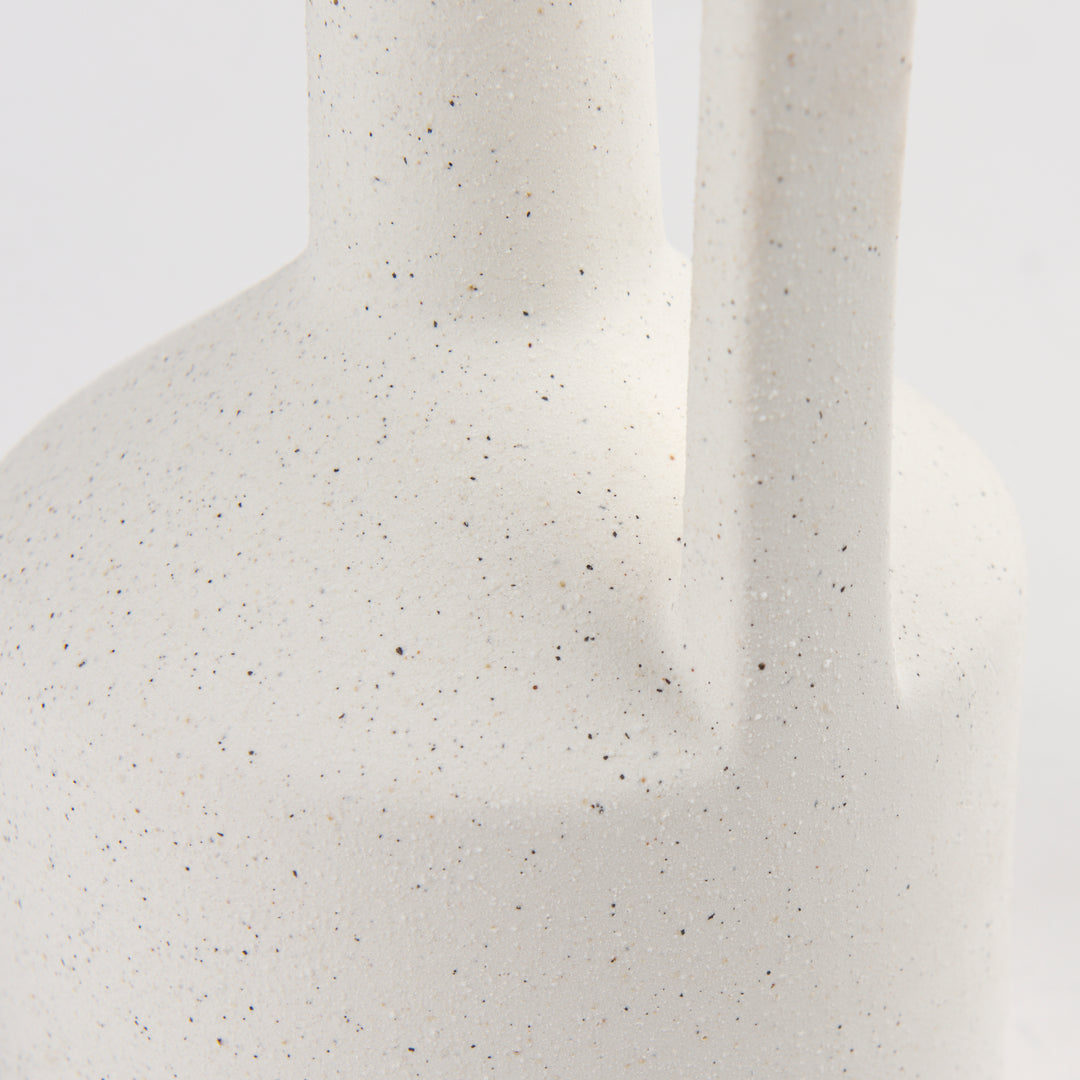 Burton 17.1H Large White Ceramic Jug Vase Decor Mercana
