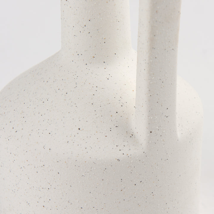 Burton 17.1H Large White Ceramic Jug Vase Decor Mercana