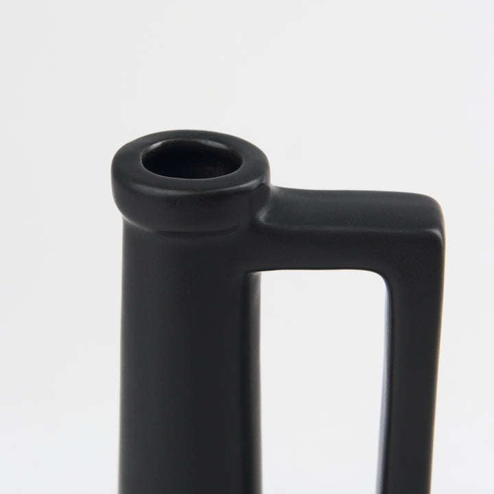 Burton 10.8H Small Matte Black Ceramic Jug Vase Decor Mercana