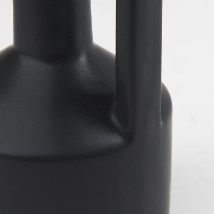 Burton 10.8H Small Matte Black Ceramic Jug Vase Decor Mercana