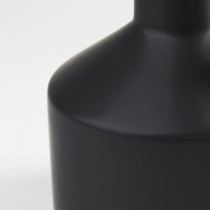 Burton 10.8H Small Matte Black Ceramic Jug Vase Decor Mercana