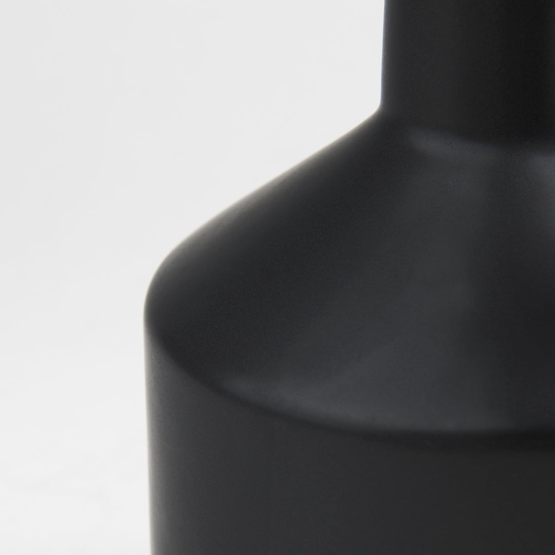 Burton 14.2H Medium Matte Black Ceramic Jug Vase Decor Mercana