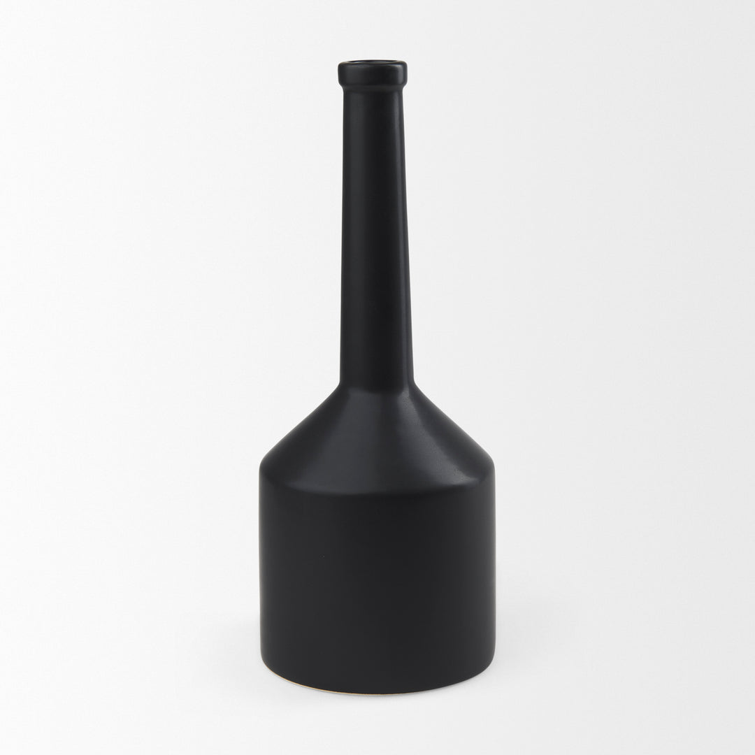 Burton 17.1H Large Matte Black Ceramic Jug Vase Decor Mercana