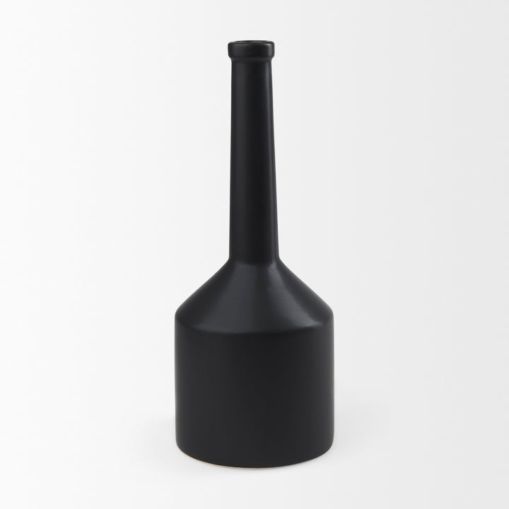Burton 17.1H Large Matte Black Ceramic Jug Vase Decor Mercana
