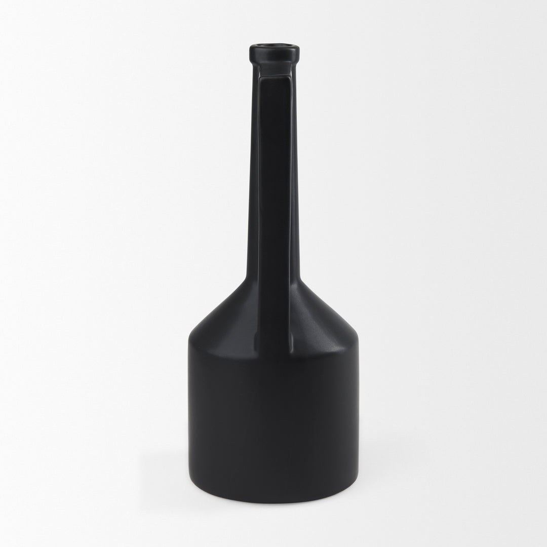 Burton 17.1H Large Matte Black Ceramic Jug Vase Decor Mercana
