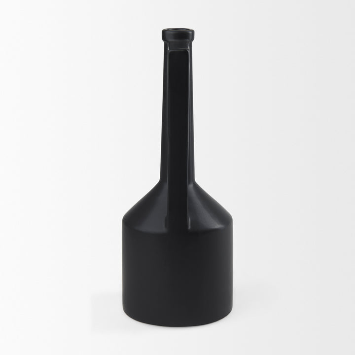 Burton 17.1H Large Matte Black Ceramic Jug Vase Decor Mercana