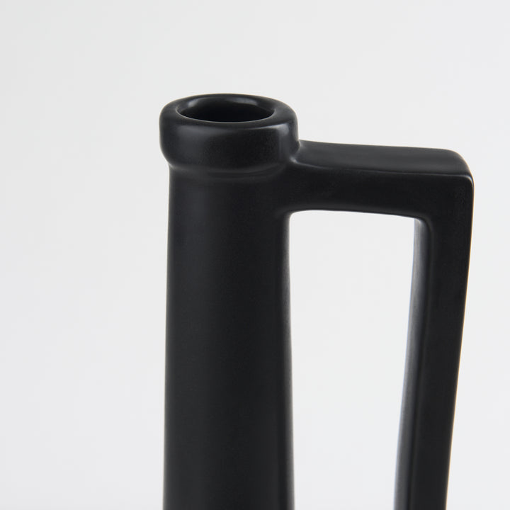 Burton 17.1H Large Matte Black Ceramic Jug Vase Decor Mercana