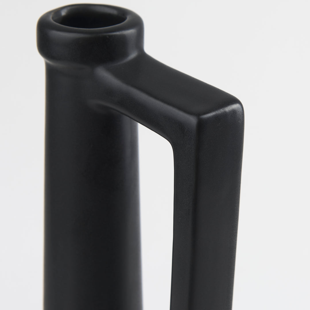 Burton 17.1H Large Matte Black Ceramic Jug Vase Decor Mercana