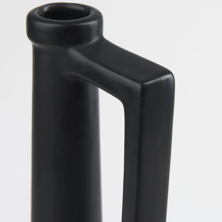 Burton 17.1H Large Matte Black Ceramic Jug Vase Decor Mercana