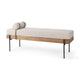 Colburne Cream Fabric w/Brown Wood Bench Living Room Mercana