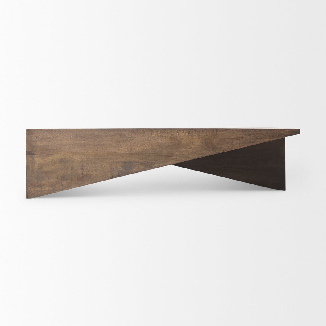 West Medium Brown Wooden Angled Coffee Table Living Room Mercana