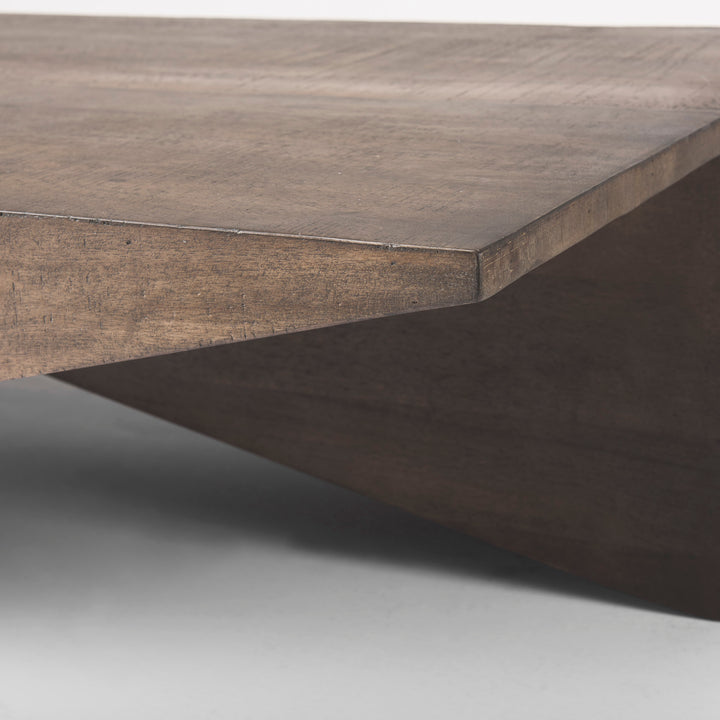 West Medium Brown Wooden Angled Coffee Table Living Room Mercana