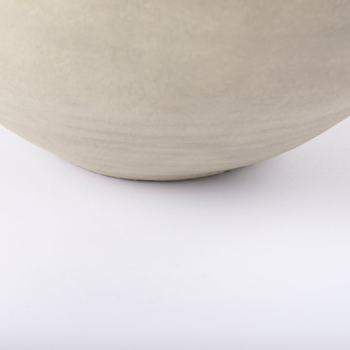 Amos White and Dark Beige Color Blocked Ceramic Floor Vase Decor Mercana