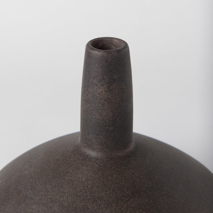 Rylee 6.9H Dark Brown Ceramic Vase Decor Mercana