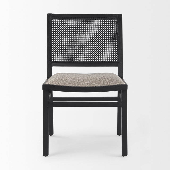 Wynn Beige Fabric W/Black Wood Dining Chair Living Room Mercana