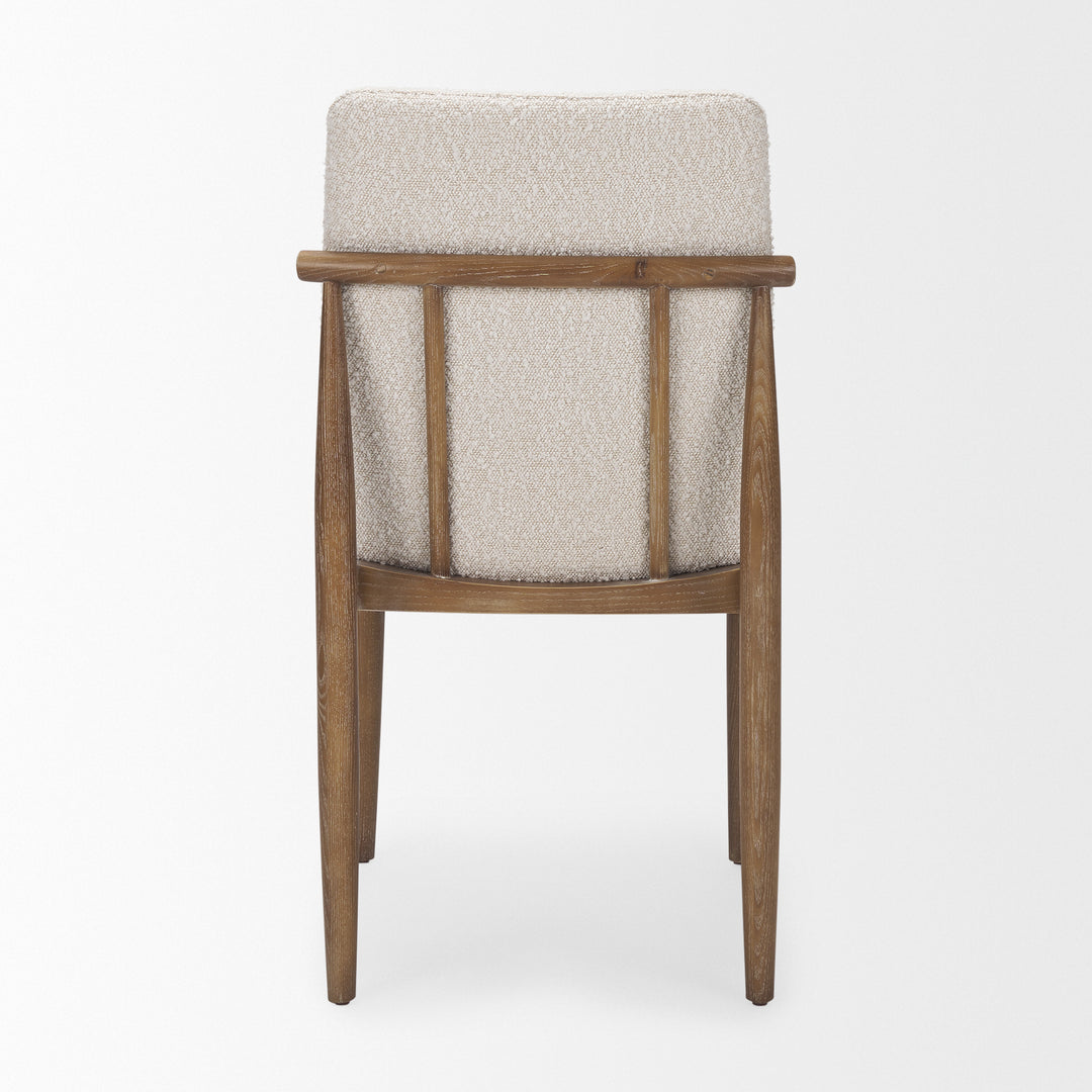 Cavett Cream Boucle Upholstered Seat W/Light Brown Wood Frame Dining Chair Living Room Mercana