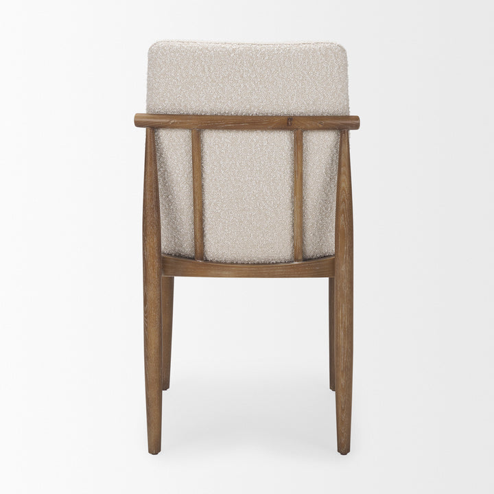 Cavett Cream Boucle Upholstered Seat W/Light Brown Wood Frame Dining Chair Living Room Mercana