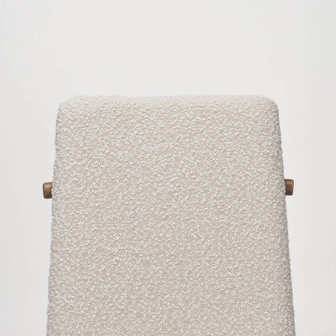 Cavett Cream Boucle Upholstered Seat W/Light Brown Wood Frame Dining Chair Living Room Mercana