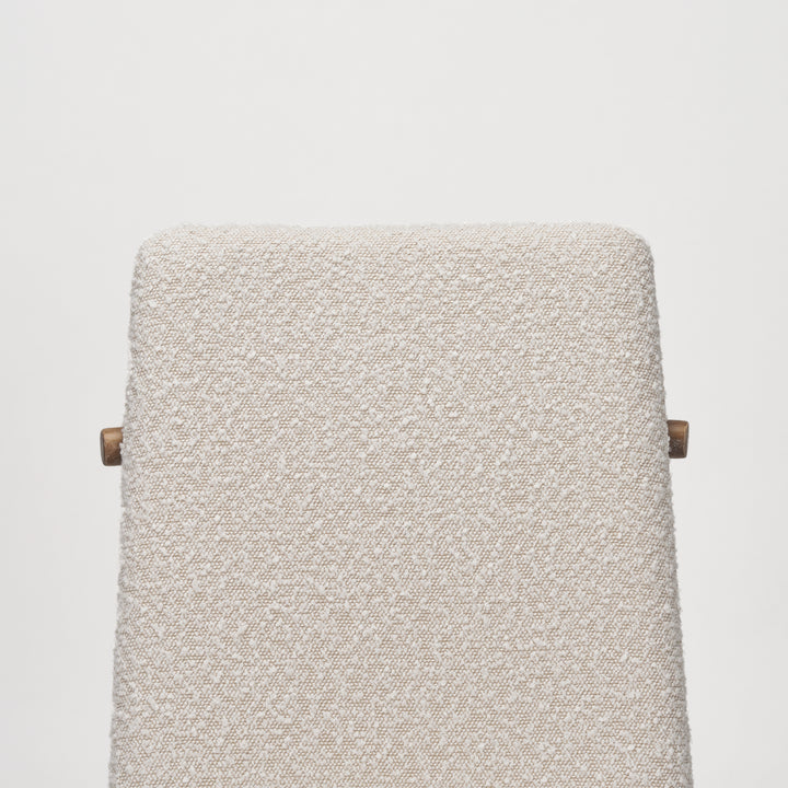 Cavett Cream Boucle Upholstered Seat W/Light Brown Wood Frame Dining Chair Living Room Mercana