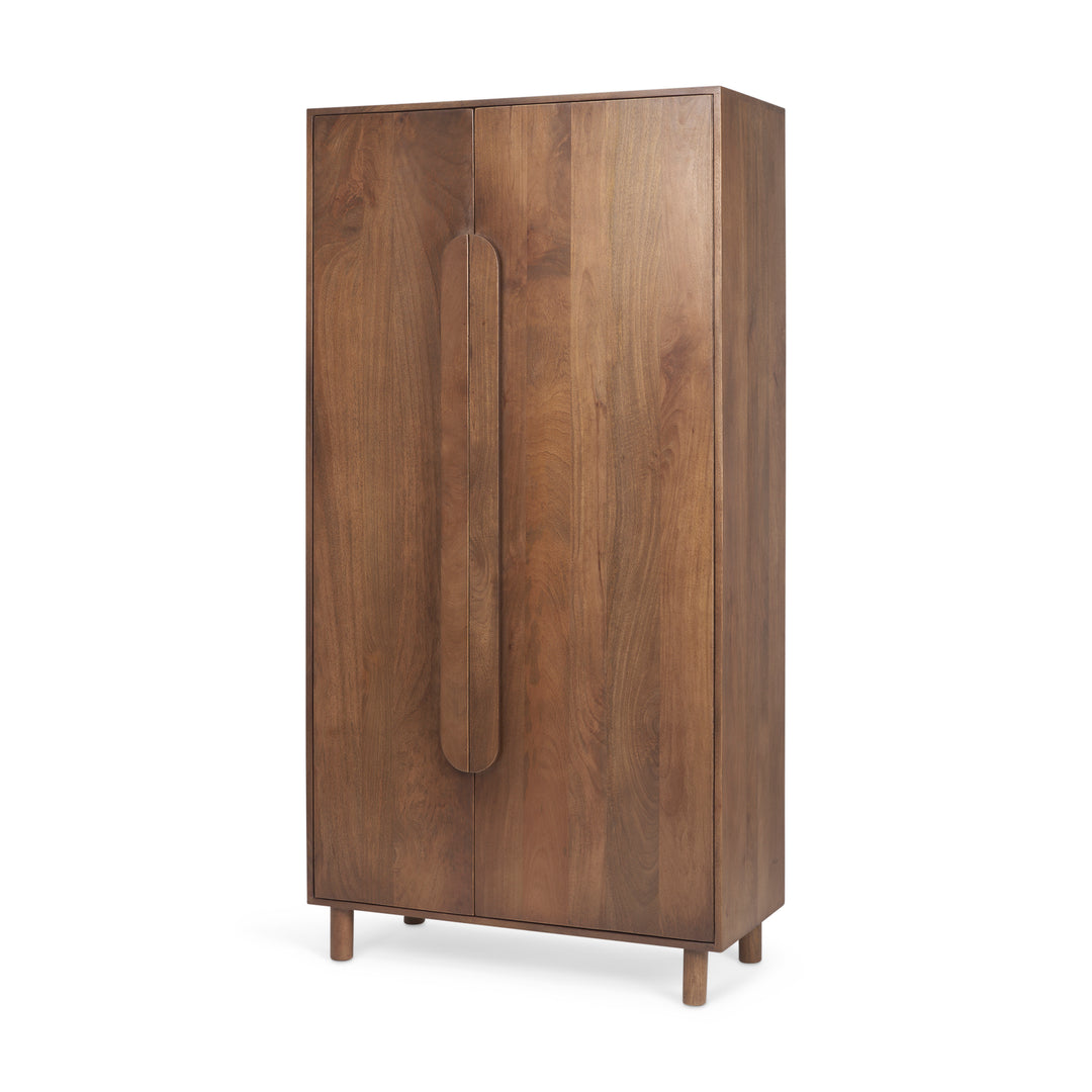 Astrid Medium Brown Solid Wood Armoire Bedroom Mercana