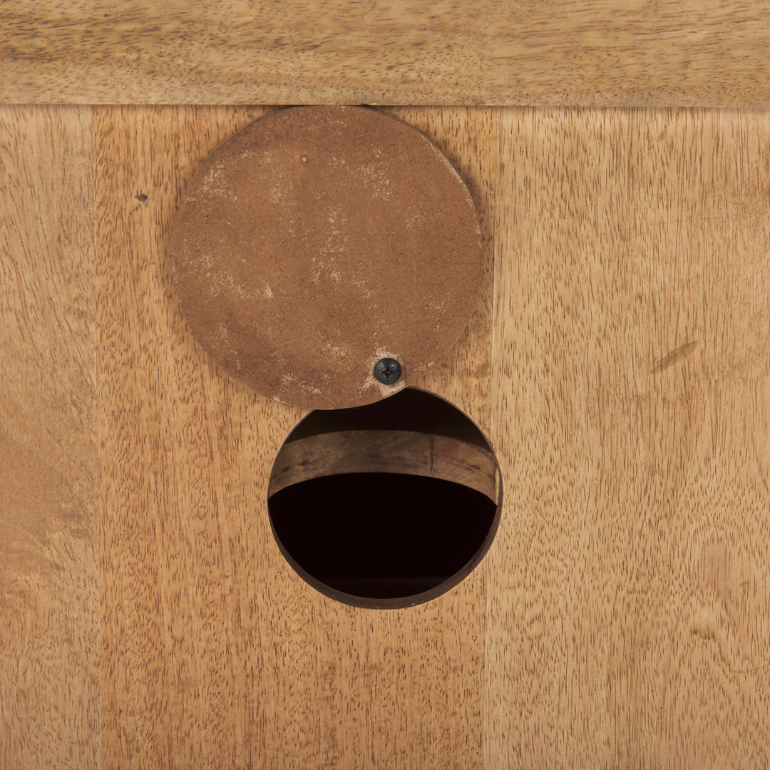 Grier 65" Light Brown Wood w/ Cane Media Console Living Room Mercana