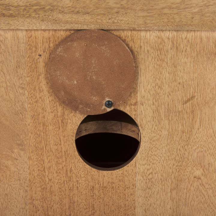 Grier 65" Light Brown Wood w/ Cane Media Console Living Room Mercana