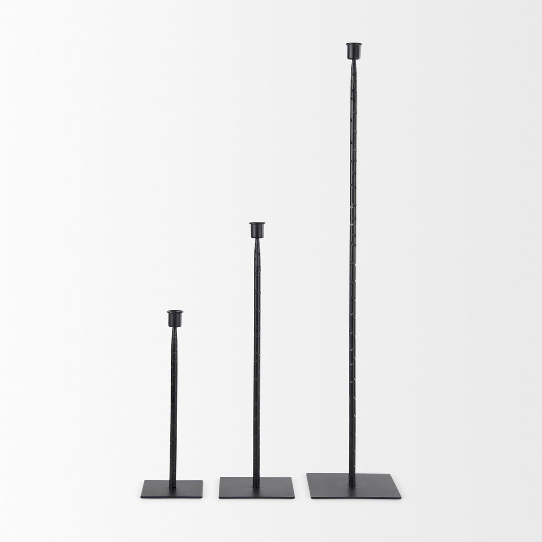 Porter Small Black Iron Candle Holder Decor Mercana
