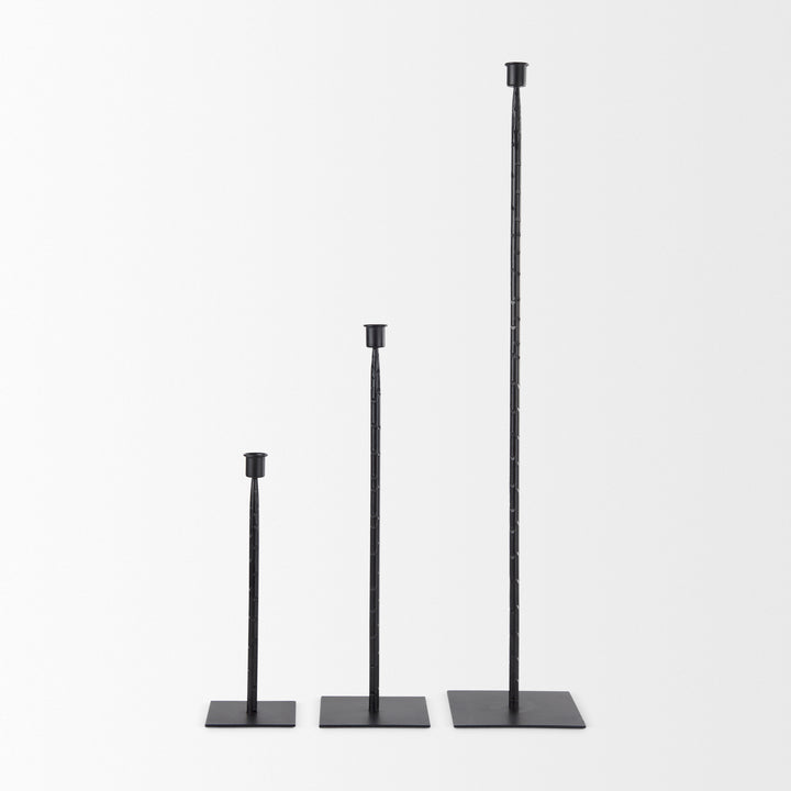 Porter Small Black Iron Candle Holder Decor Mercana