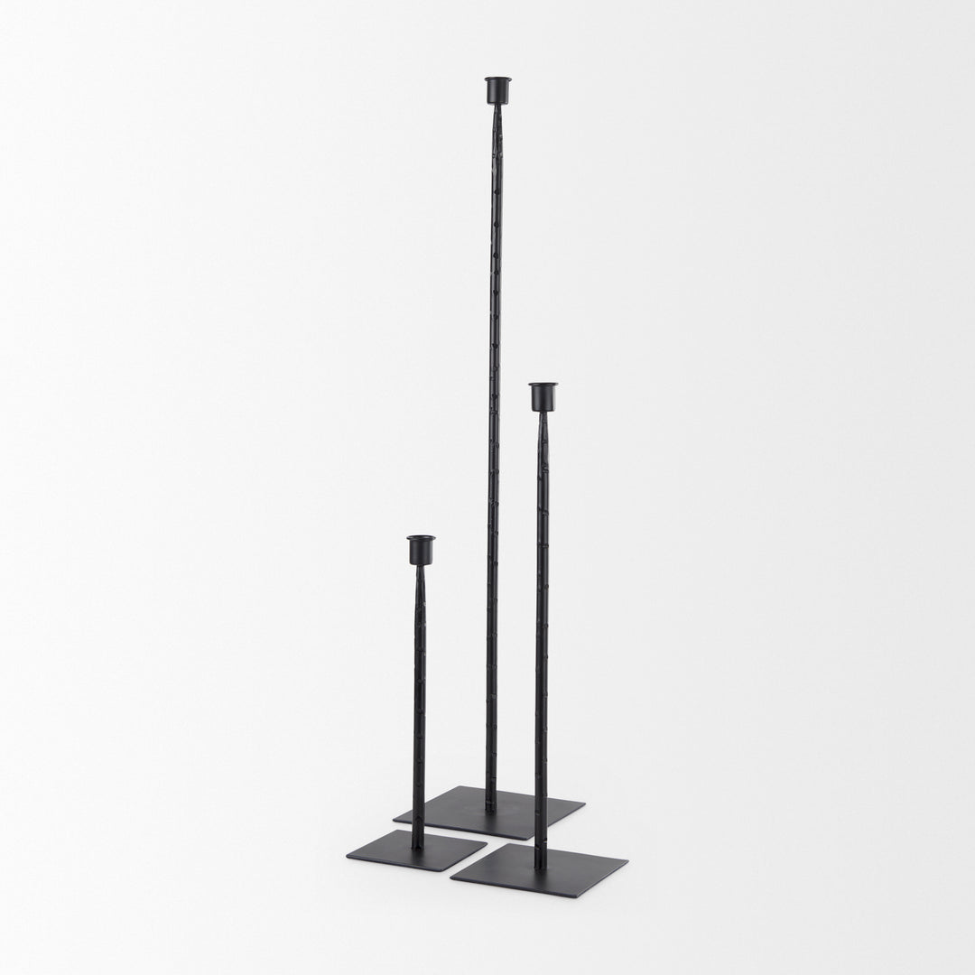 Porter Small Black Iron Candle Holder Decor Mercana