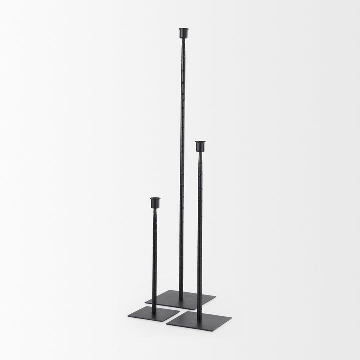 Porter Small Black Iron Candle Holder Decor Mercana