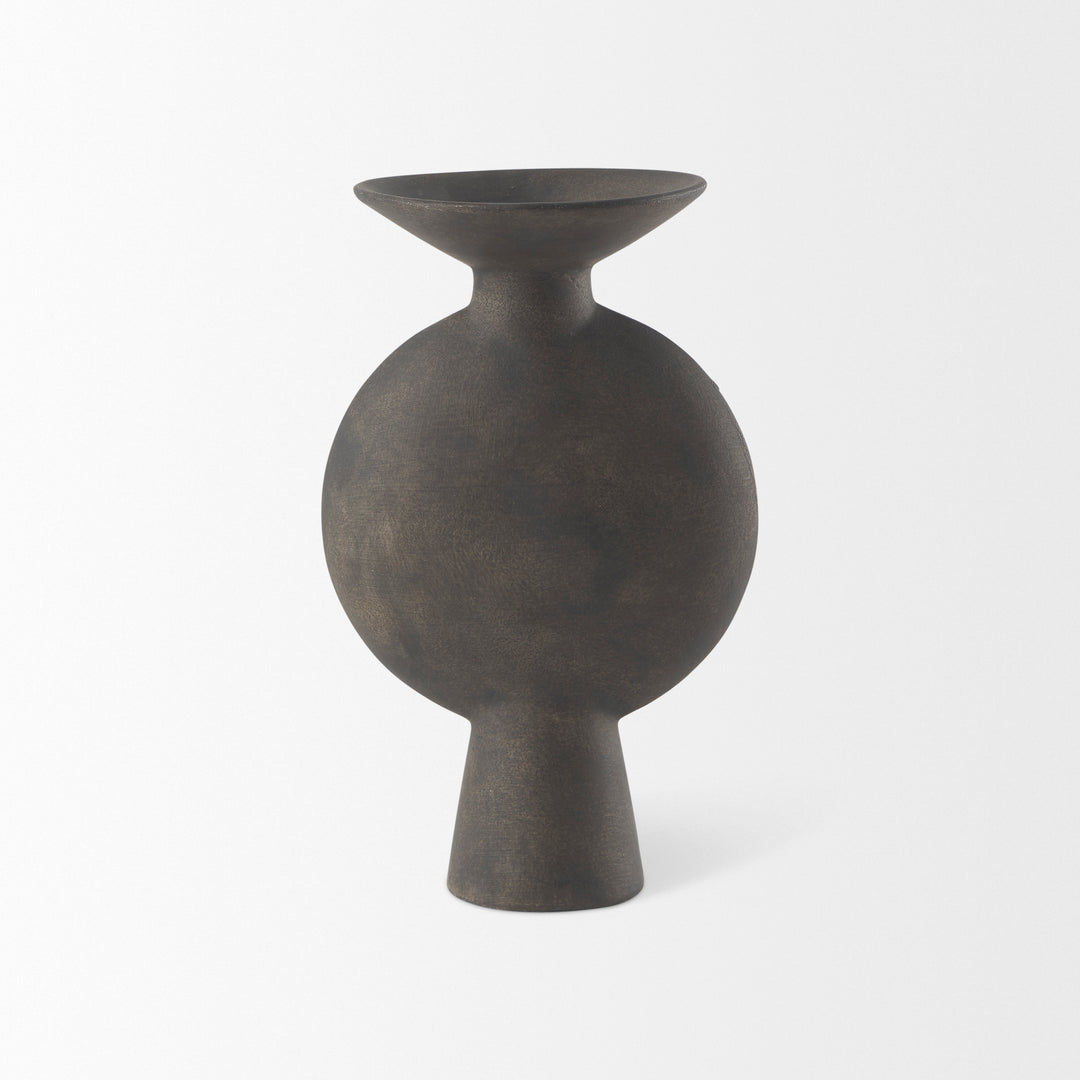 Kaz Earthy Brown Ceramic Vase Decor Mercana
