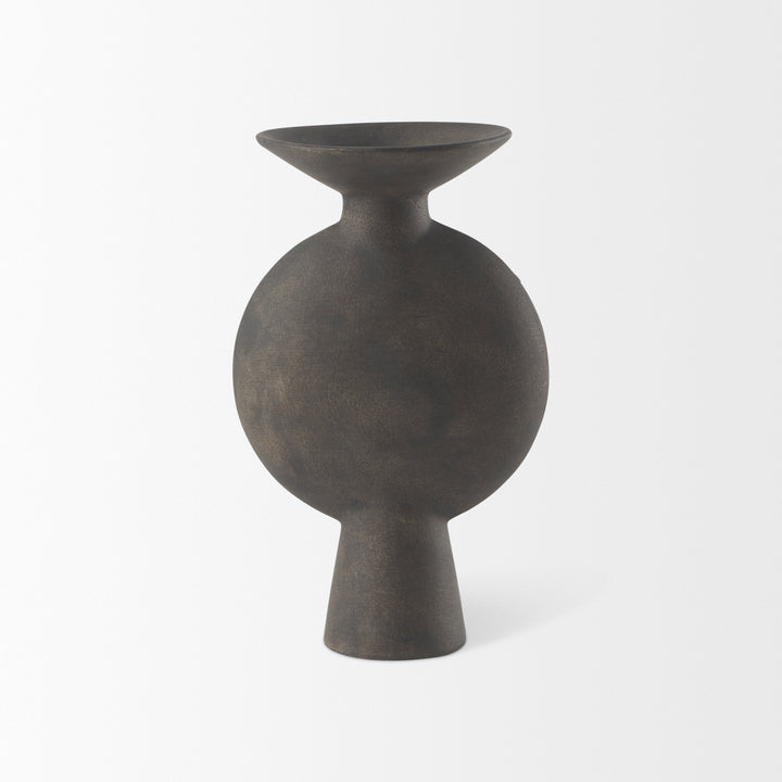 Kaz Earthy Brown Ceramic Vase Decor Mercana