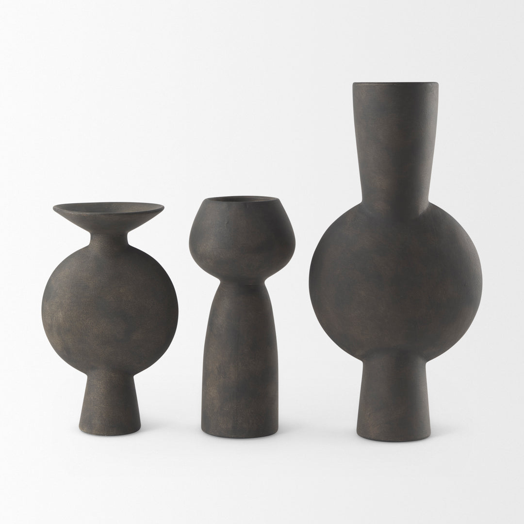 Kaz Earthy Brown Ceramic Vase Decor Mercana