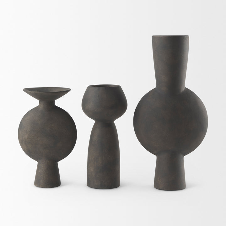 Kaz Earthy Brown Ceramic Vase Decor Mercana