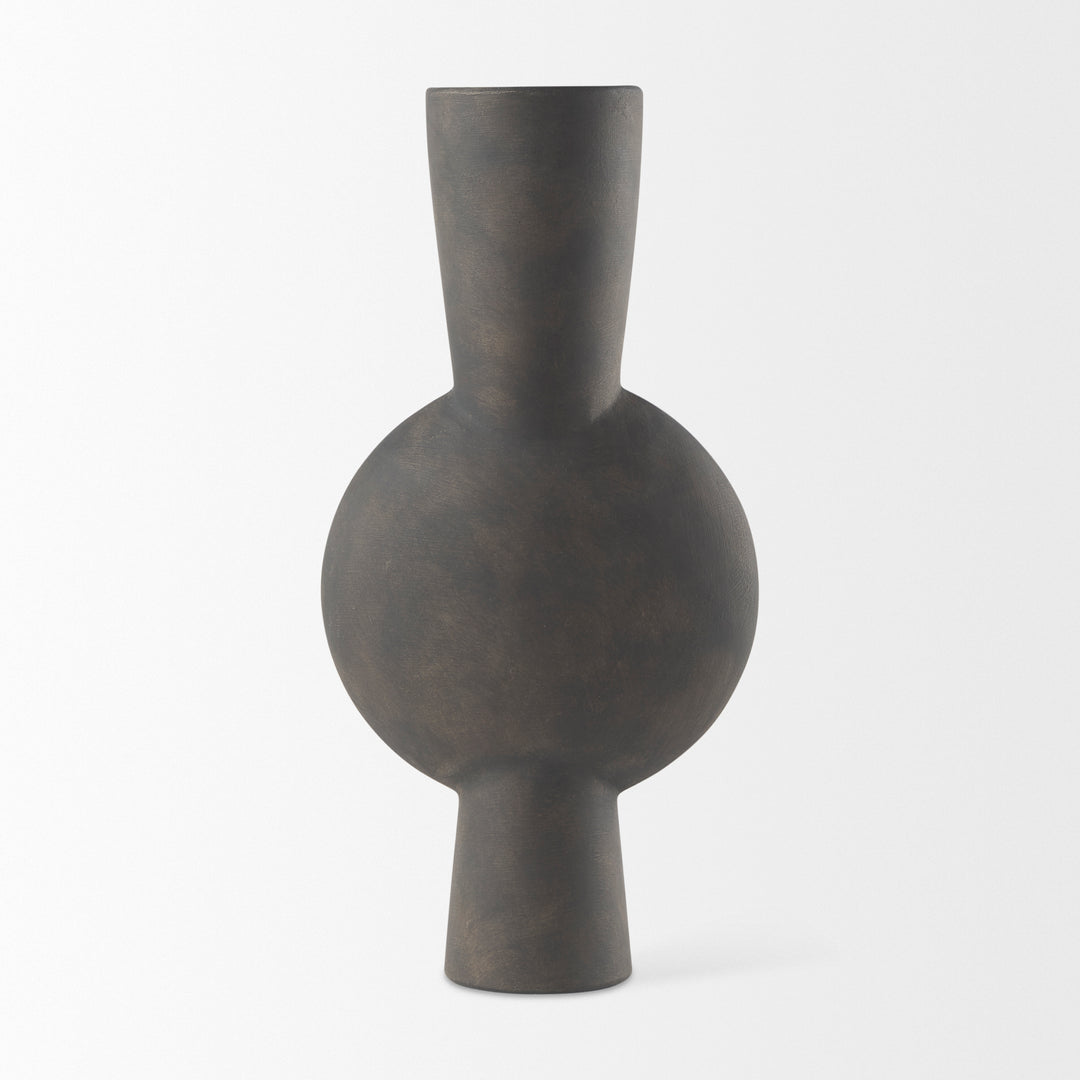 Kaz Earthy Brown Ceramic Vase Decor Mercana