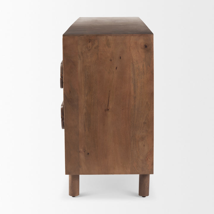 Astrid Medium Brown Solid Wood 6 Drawer Sideboard Dining Room Mercana