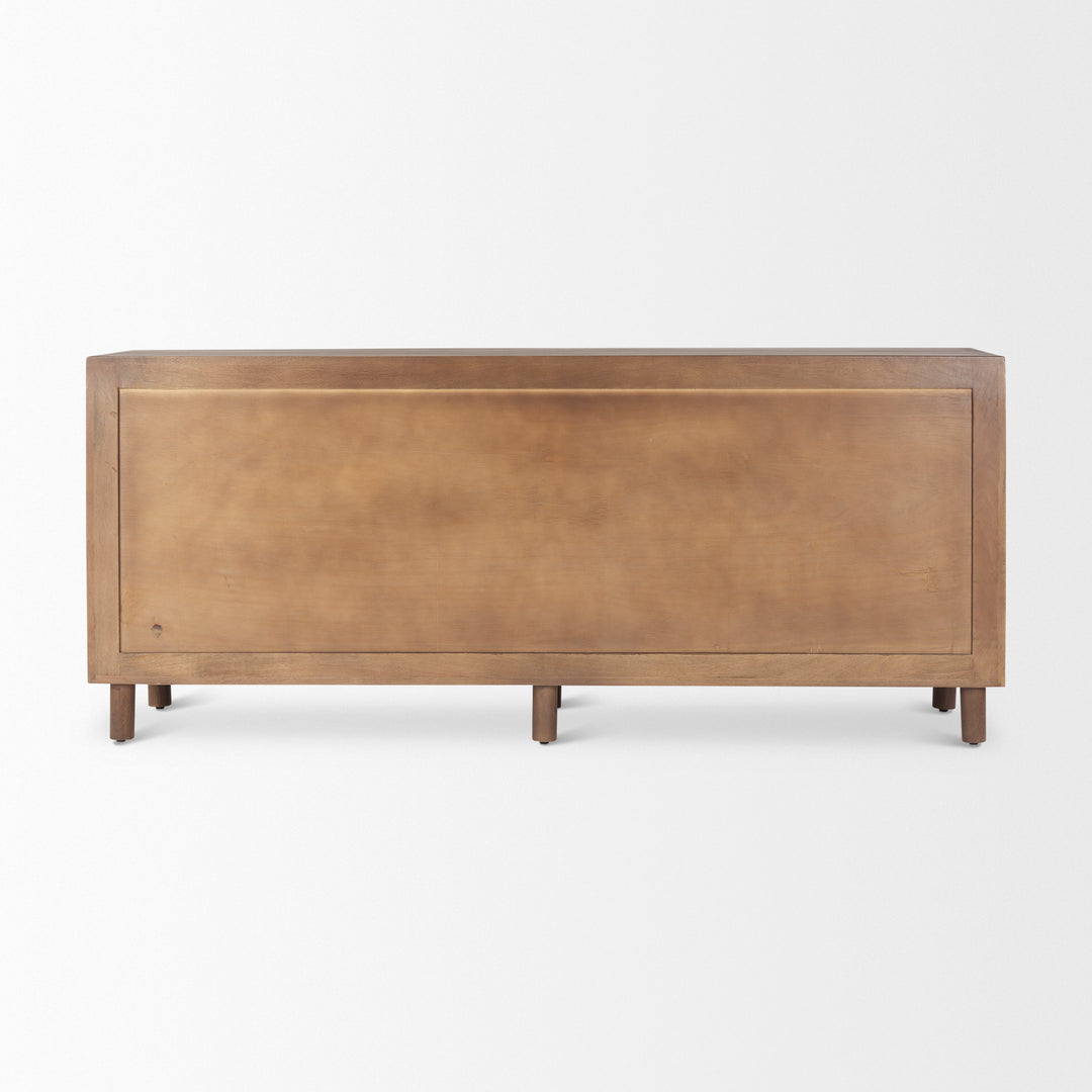 Astrid Medium Brown Solid Wood 6 Drawer Sideboard Dining Room Mercana