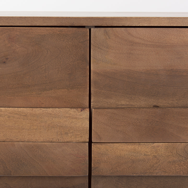Astrid Medium Brown Solid Wood 6 Drawer Sideboard Dining Room Mercana