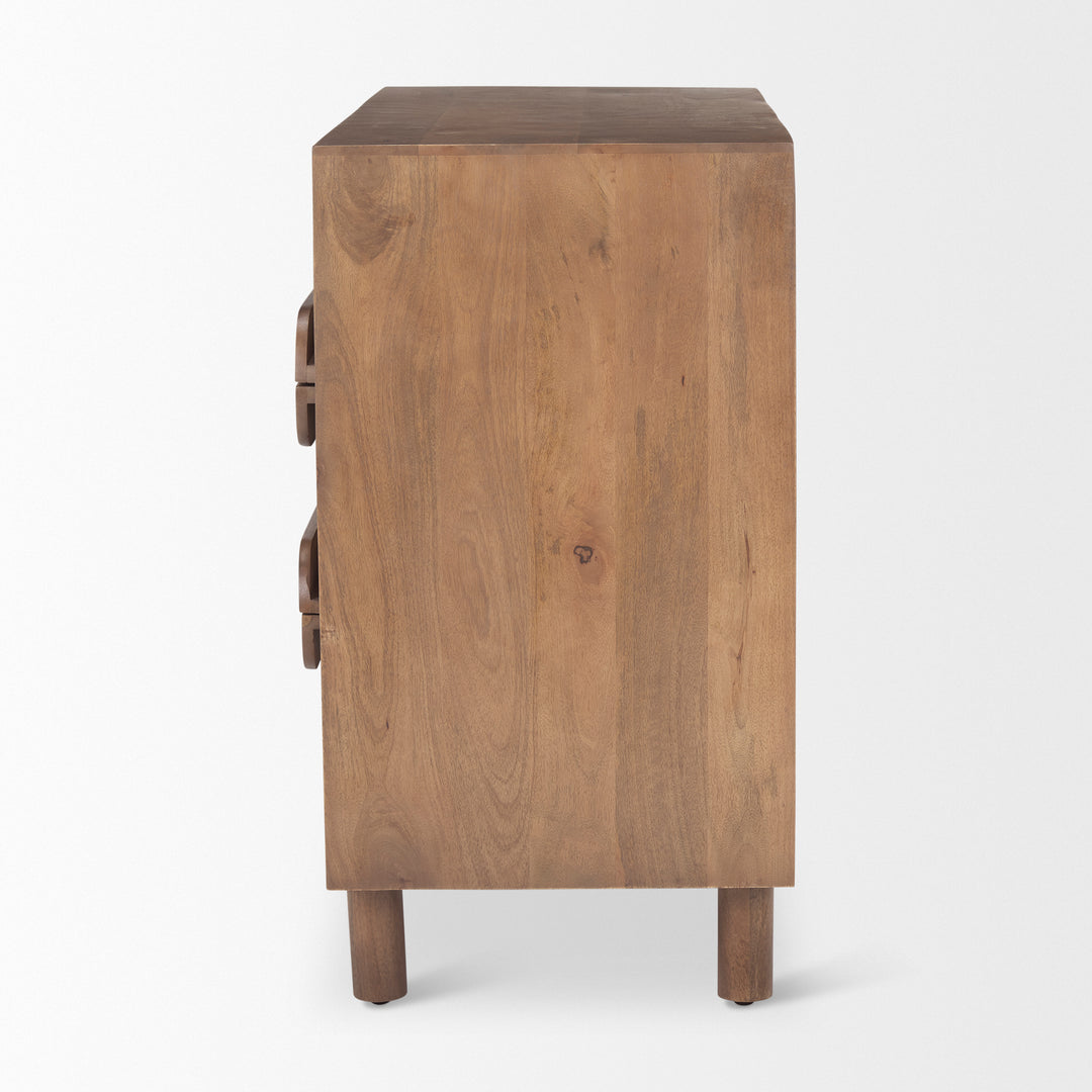 Astrid Medium Brown Solid Wood 3 Drawer Cabinet Decor Mercana