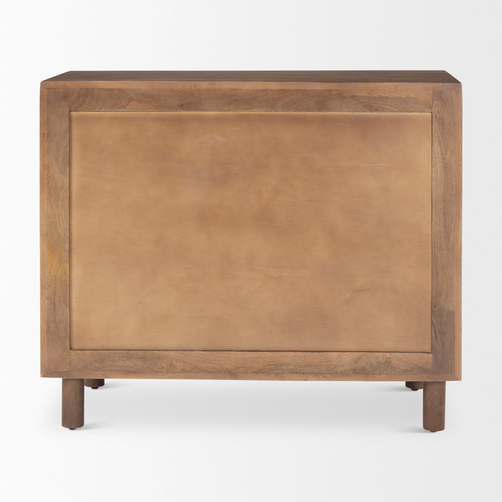 Astrid Medium Brown Solid Wood 3 Drawer Cabinet Decor Mercana