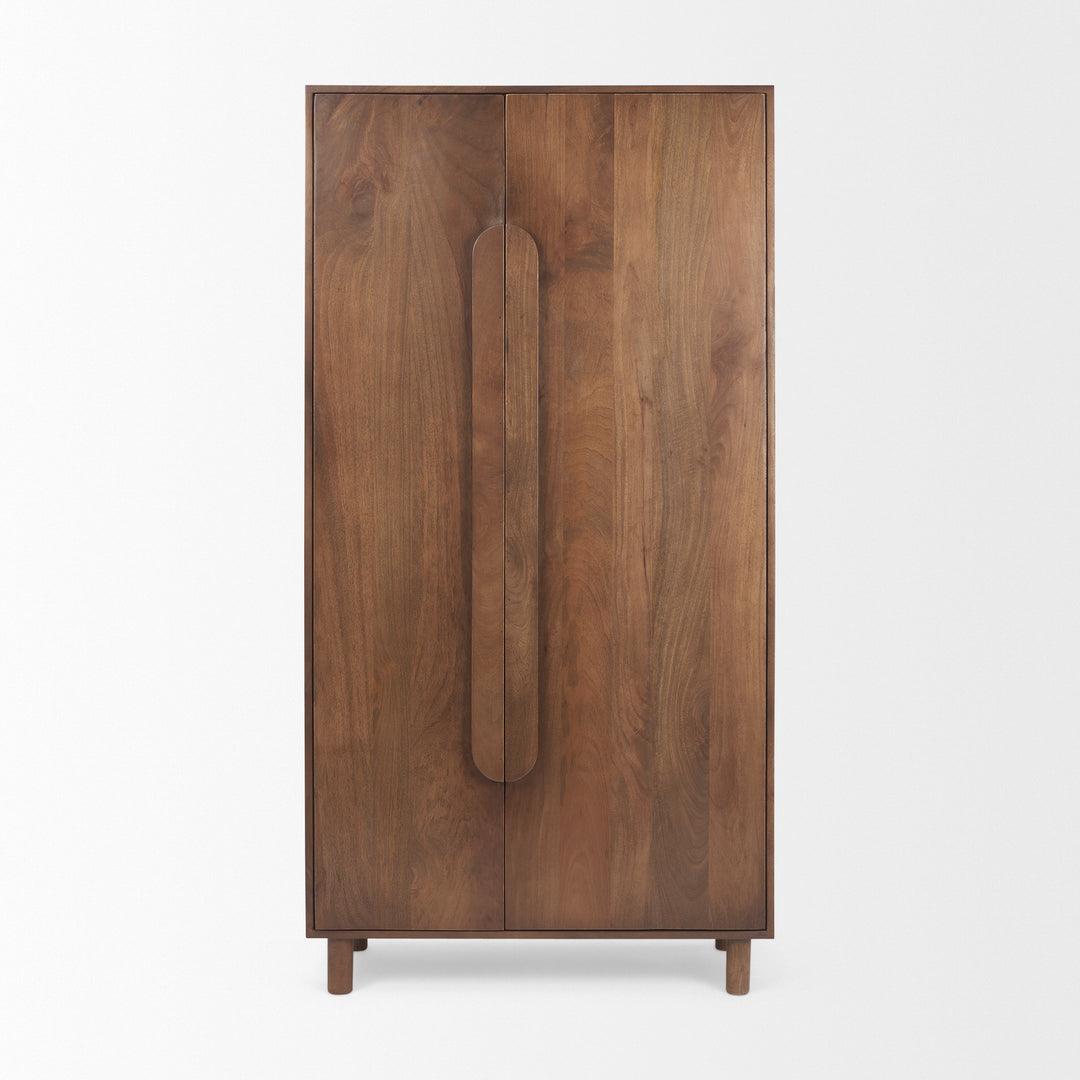 Astrid Medium Brown Solid Wood Armoire Bedroom Mercana