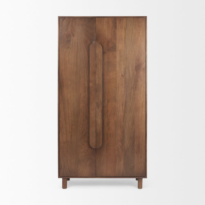 Astrid Medium Brown Solid Wood Armoire Bedroom Mercana